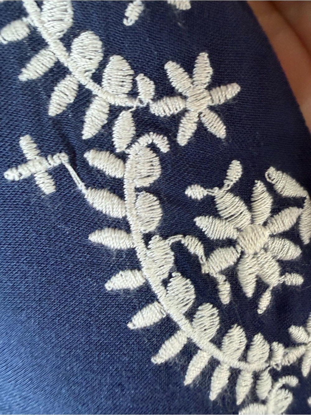 Altar'd State Navy Boho Long Sleeve V-Neck Dress with White Embroidery Small 💕 - Picture 3 of 9